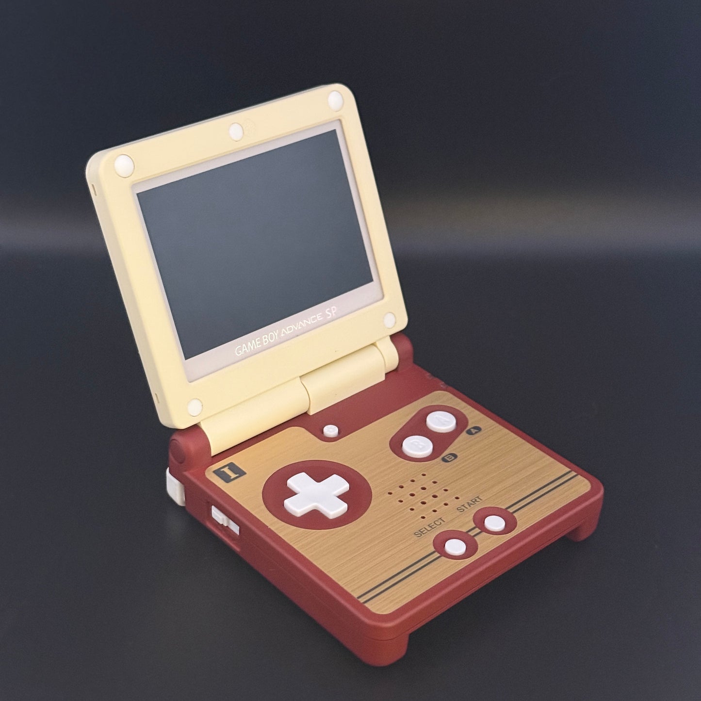 Modded Gameboy Advance SP | Famicom UV Print Shell | 3.0” M2 IPS Display