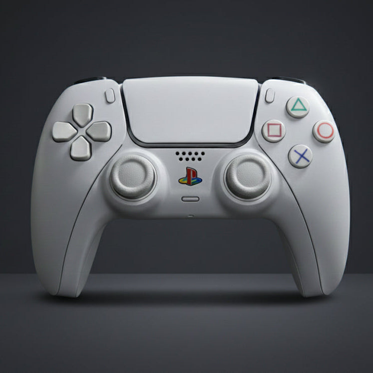 Retro White V1 PS5 Controller | Custom Mods | PlayStation 5 Wireless DualSense