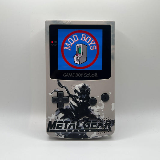 Modded Gameboy Color | Metal Gear Solid Shell | Touch OLED Display - ModBoys Customs