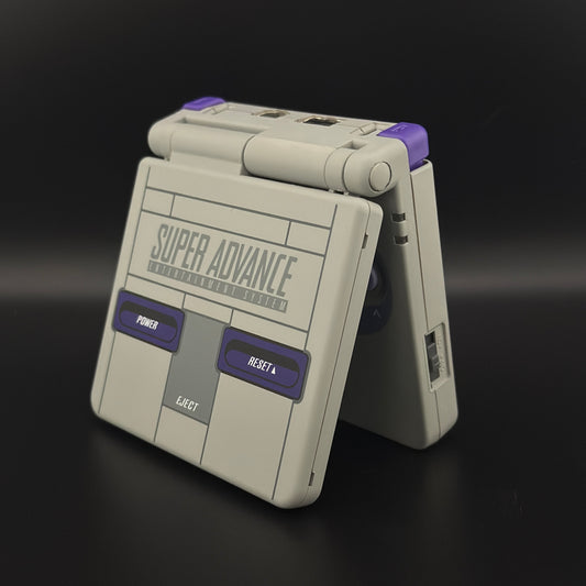 Modded Gameboy Advance SP | SNES UV Print Shell | 3.0” M2 IPS Display