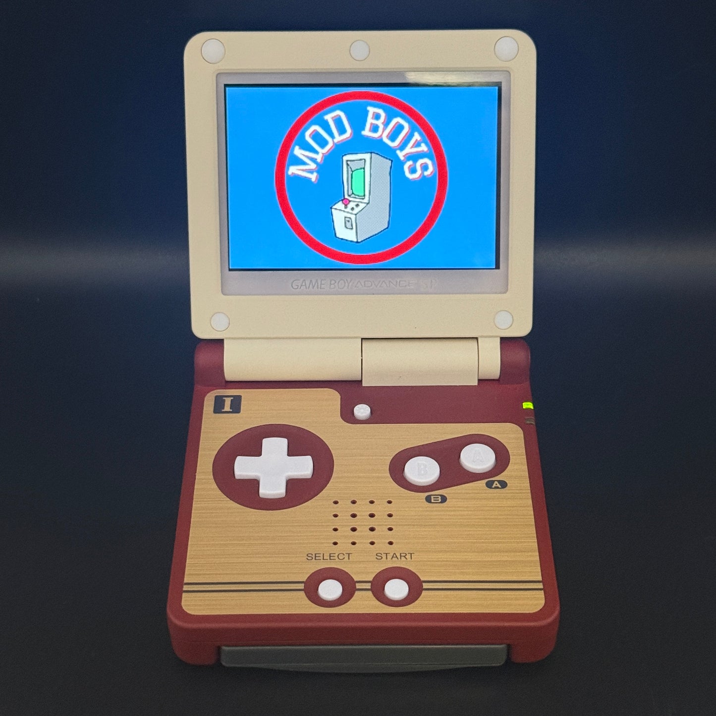 Modded Gameboy Advance SP | Famicom UV Print Shell | 3.0” M2 IPS Display
