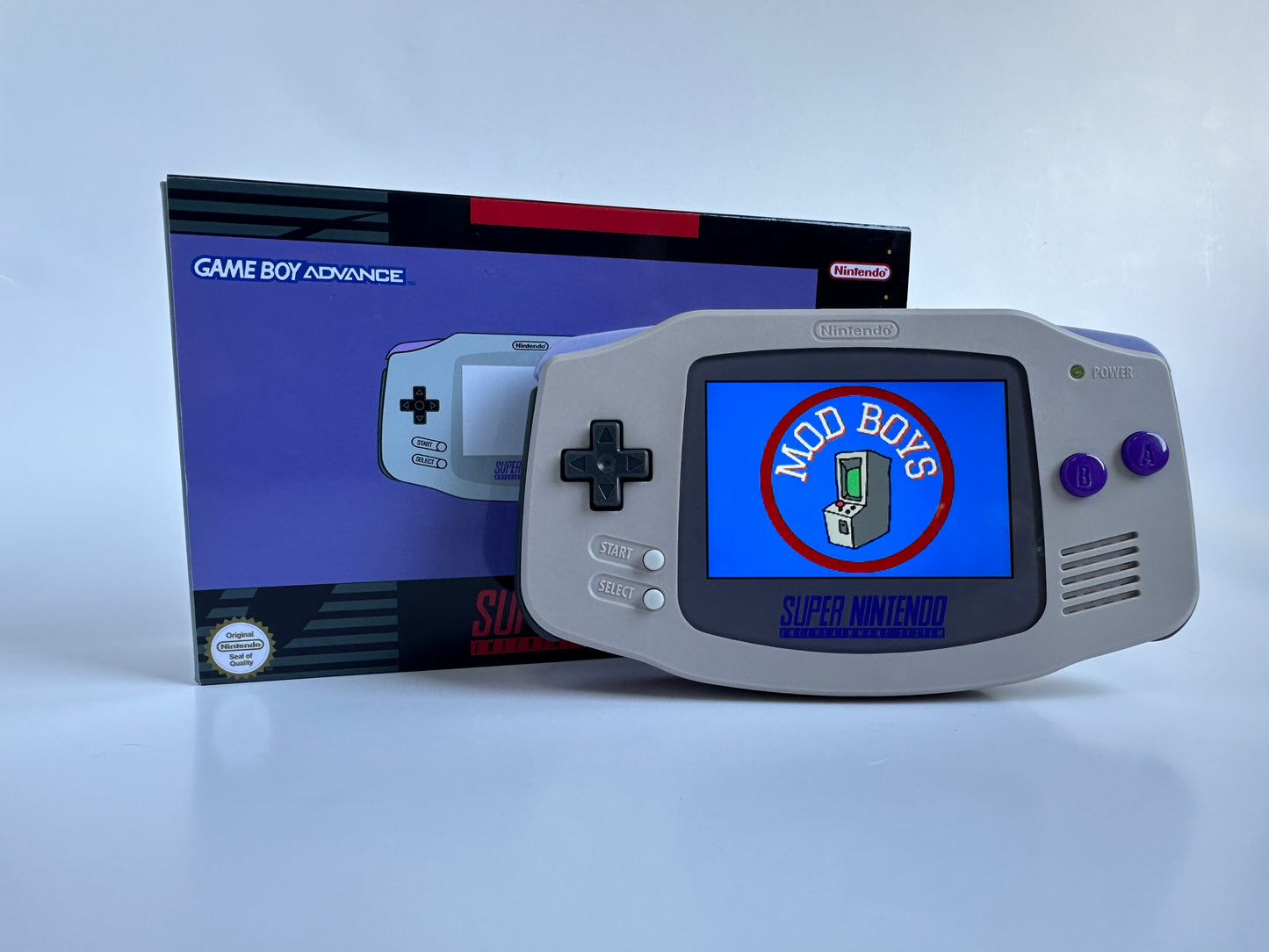 Modded Gameboy Advance | SNES Theme Shell and Box | 3.0 IPS Display