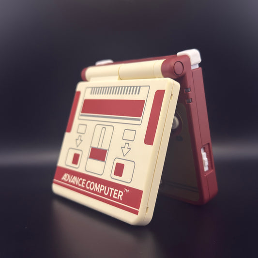 Modded Gameboy Advance SP | Famicom UV Print Shell | 3.0” M2 IPS Display