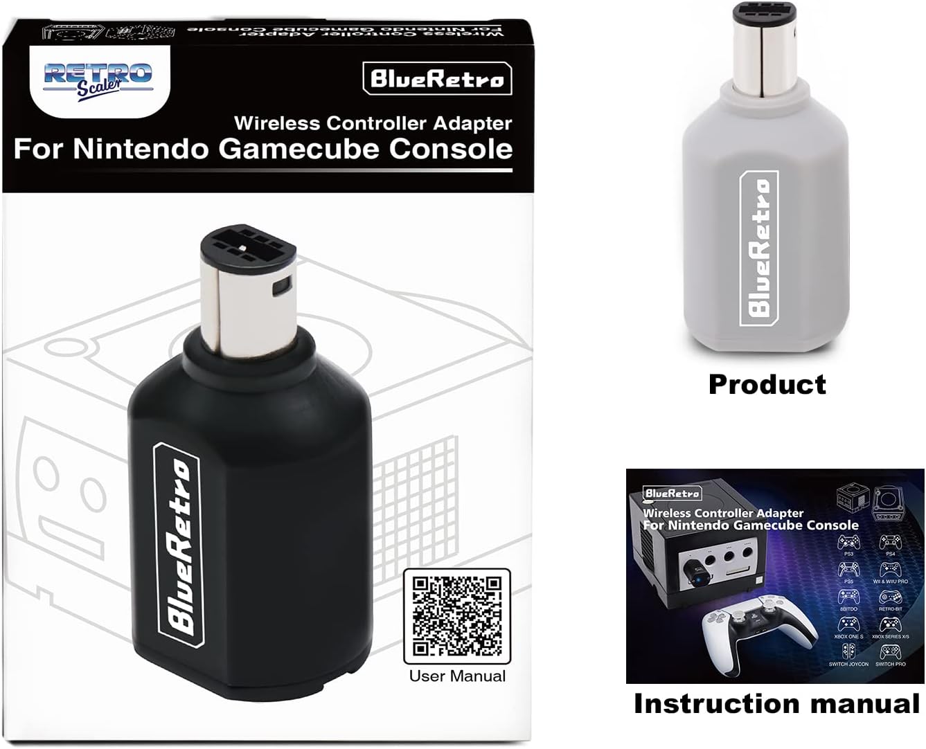 RetroScaler BlueRetro Wireless Controller Adapter for GameCube & Wii