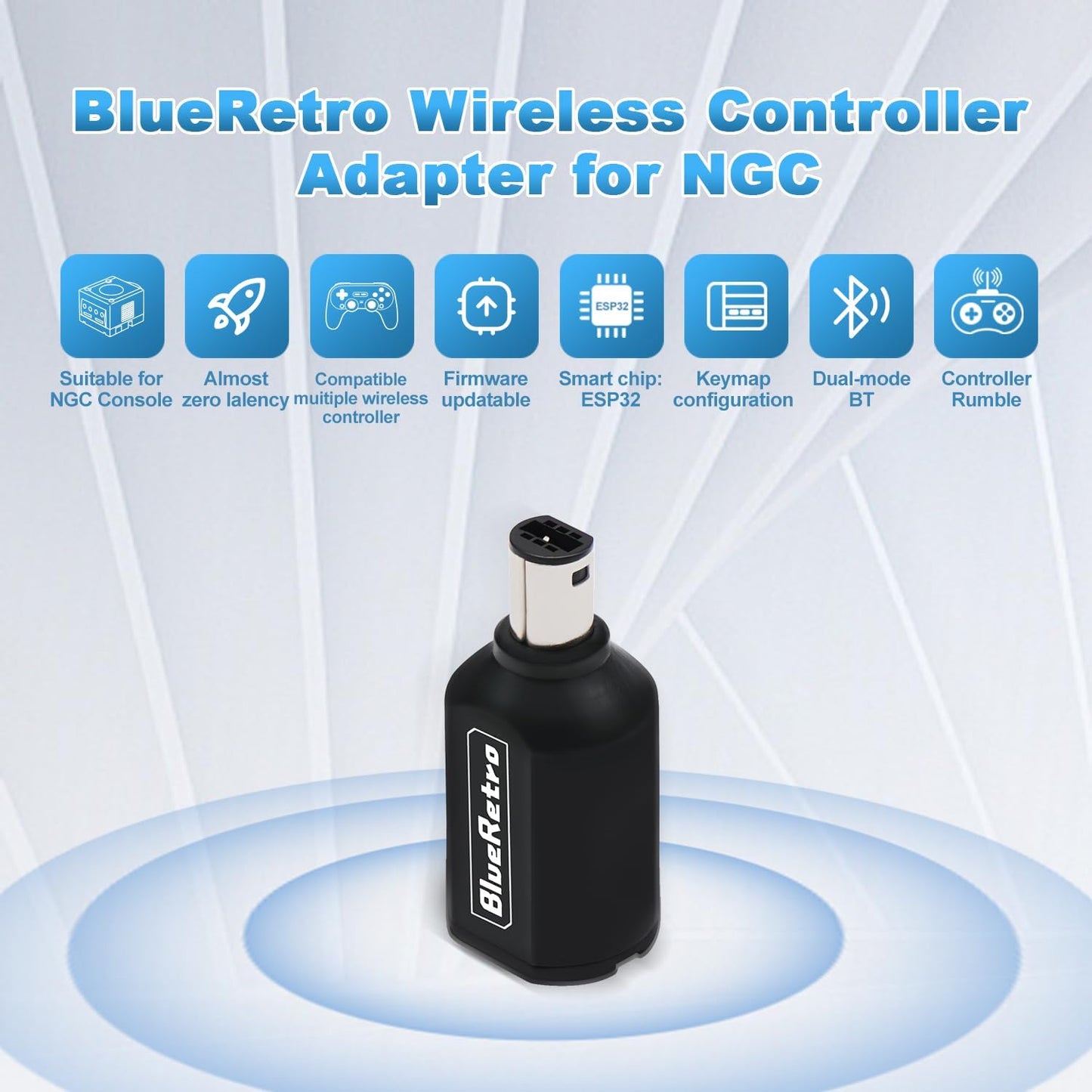 RetroScaler BlueRetro Wireless Controller Adapter for GameCube & Wii