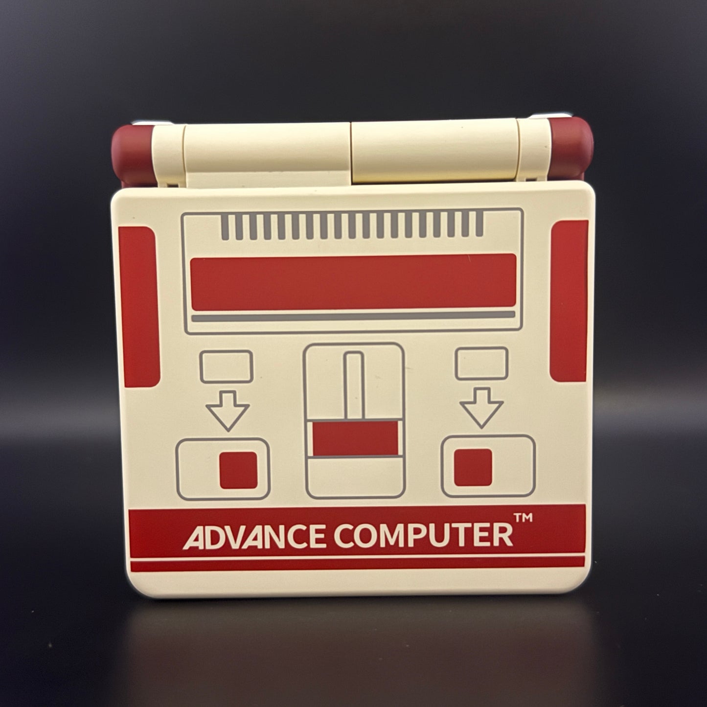 Modded Gameboy Advance SP | Famicom UV Print Shell | 3.0” M2 IPS Display