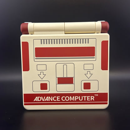 Modded Gameboy Advance SP | Famicom UV Print Shell | 3.0” M2 IPS Display