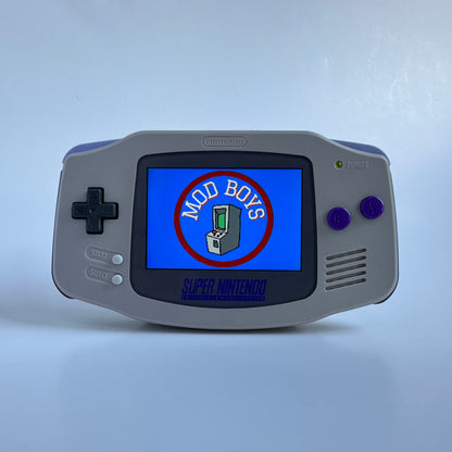Modded Gameboy Advance | SNES Theme Shell and Box | 3.0 IPS Display