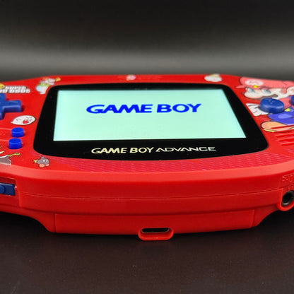 Modded Gameboy Advance | Mario Shell | V5 IPS Display | USB-C Battery