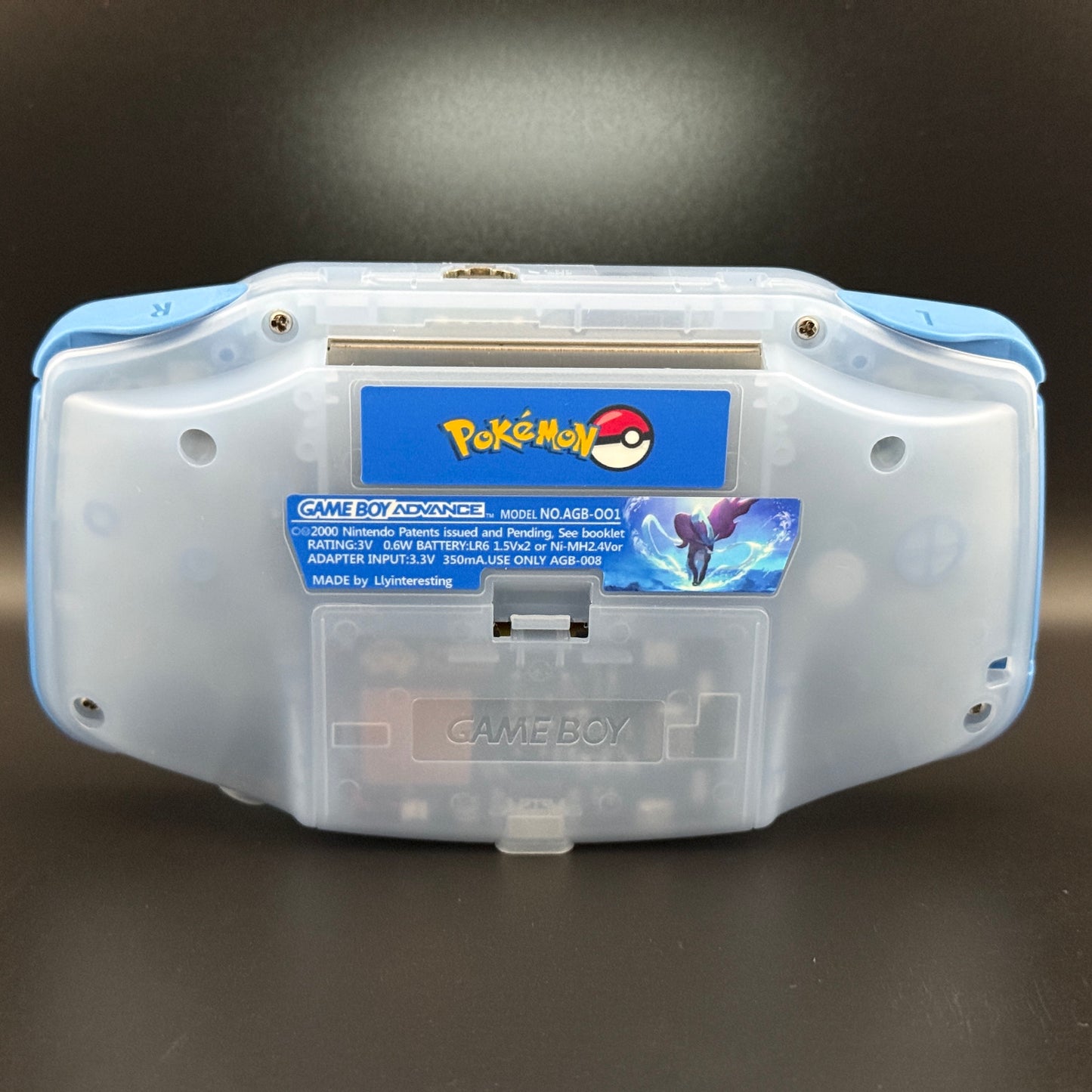 Modded Gameboy Advance | Suicune Shell and Box | 3.0” M2 IPS Display | USB-C Battery