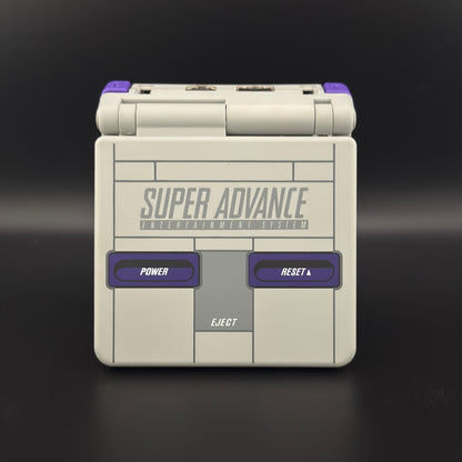 Modded Gameboy Advance SP | SNES UV Print Shell | 3.0” M2 IPS Display