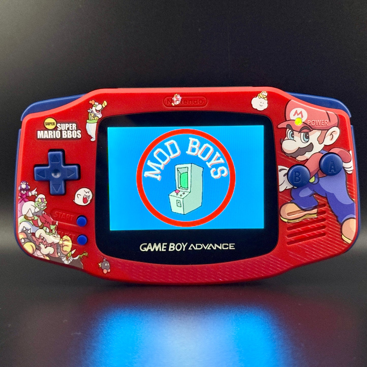 Modded Gameboy Advance | Mario Shell | V5 IPS Display | USB-C Battery