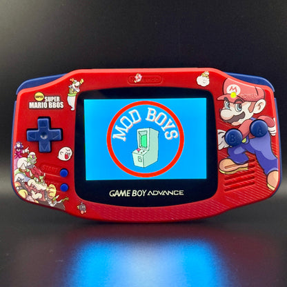 Modded Gameboy Advance | Mario Shell | V5 IPS Display | USB-C Battery