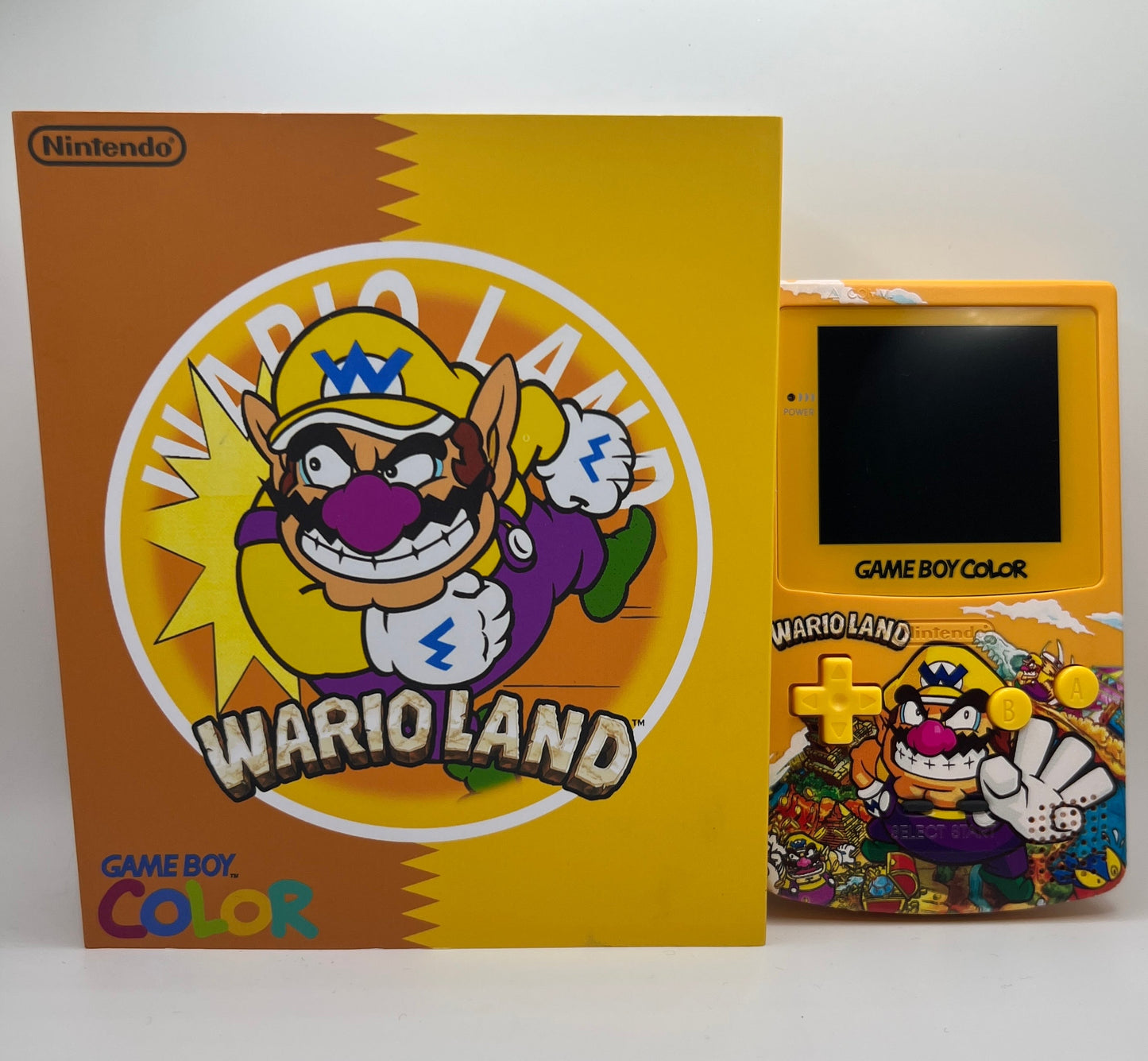 Modded Gameboy Color | Wario UV Print Shell+Box | Q5 v2.0 IPS Display