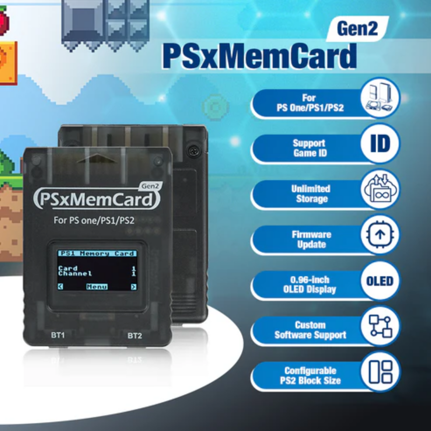 Bitfunx PSxMemCard Gen 2 for PlayStation and PlayStation 2