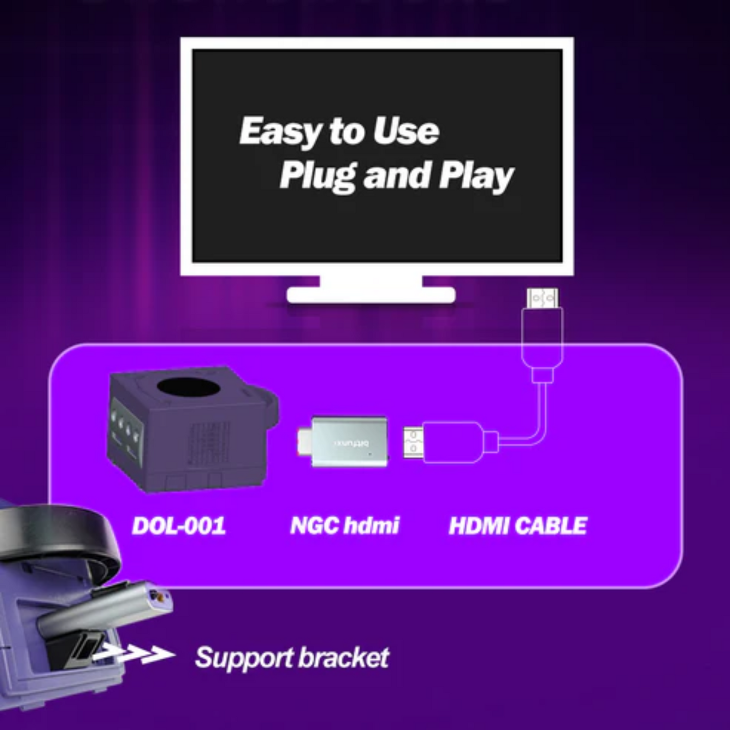 Bitfunx Digital AV to HDMI Adapter for GameCube