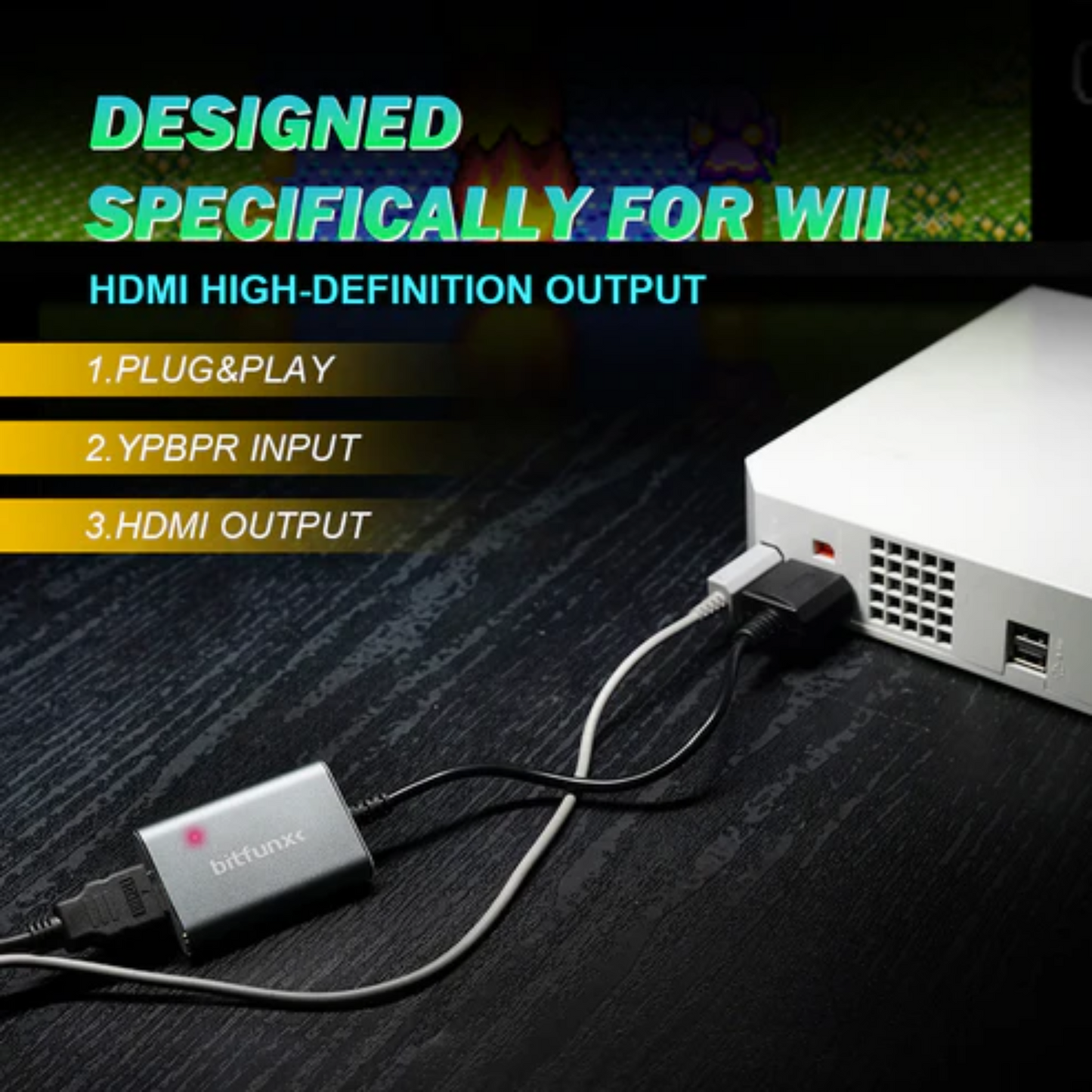 Bitfunx Pro HDMI Adapter For Wii